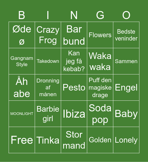Musikbingo Card