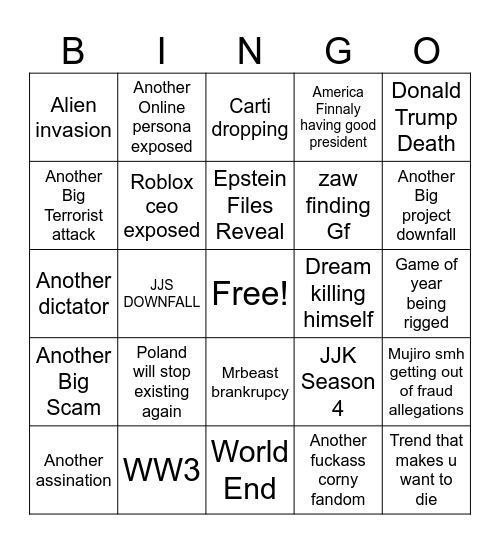 2026 Bingo Card