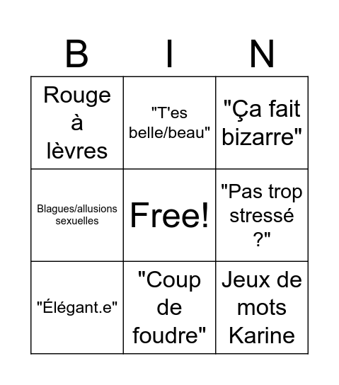 Rdv LADP Bingo Card