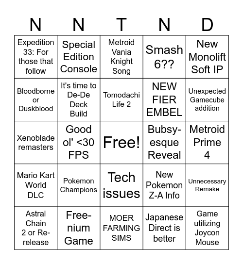 DIRECT 12.09.25 1 Bingo Card