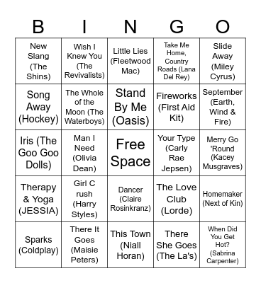 sweet september Bingo Card