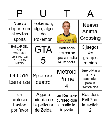 Nintendo Direct Sep Bingo Card