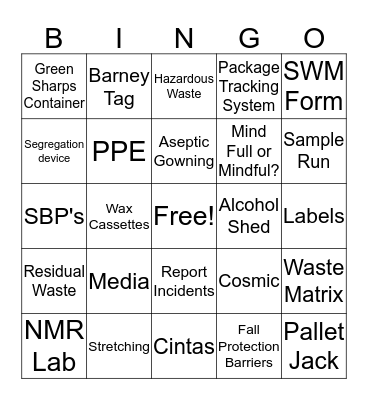 Safety Bingo Card