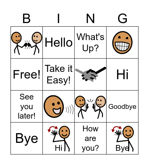 Greetings Bingo Card