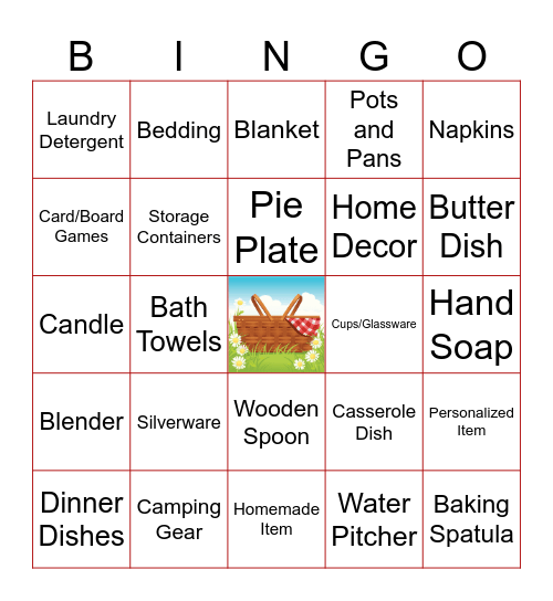 BRIDAL SHOWER GIFT Bingo Card