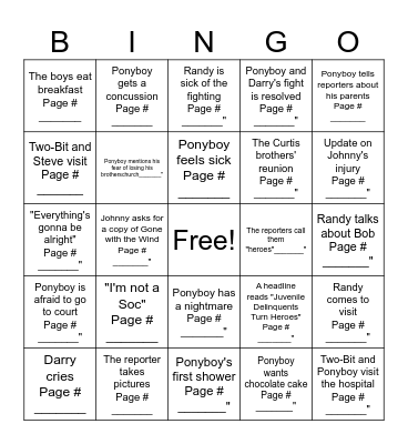 Ch. 7 Bingo Card