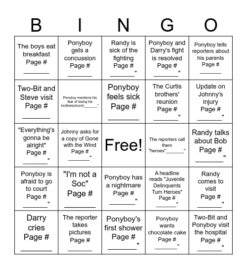 Ch. 7 Bingo Card