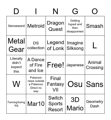 Direct Bingo Card