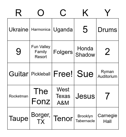 30 Years of Faithfulness Bingo Card