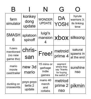 direct predictions Bingo Card