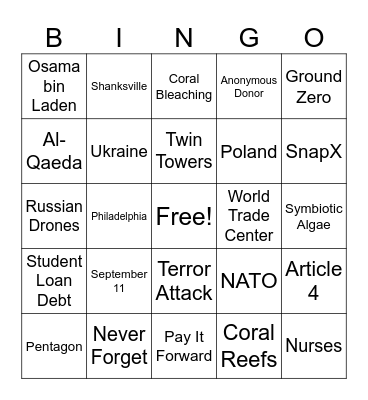 CNN 10 9/11/25 Bingo Card