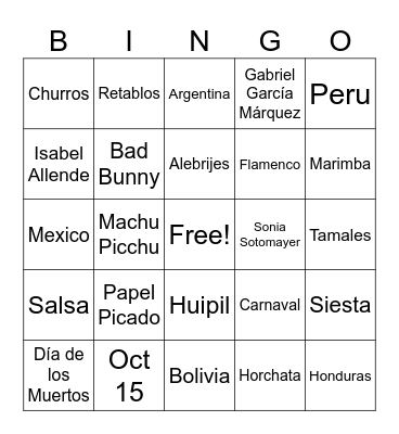 HHM Loteria Bingo Card