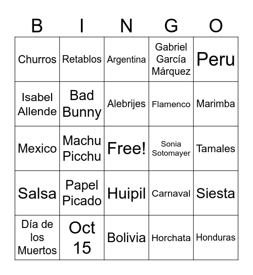 HHM Loteria Bingo Card
