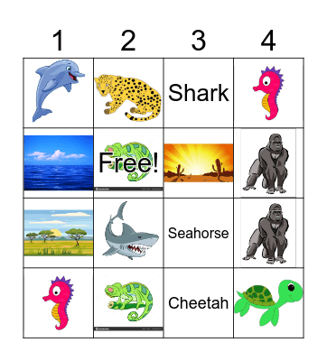 LESSON 4  - INTO THE JUNGLE Bingo Card