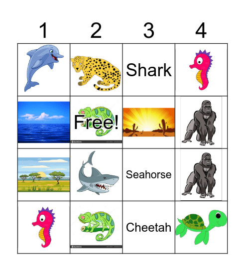 LESSON 4  - INTO THE JUNGLE Bingo Card