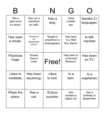 Find an HDE Who... Bingo Card