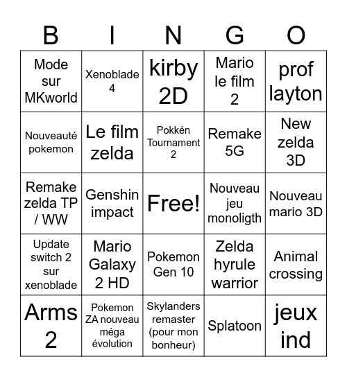 BINGO de THIEU Bingo Card