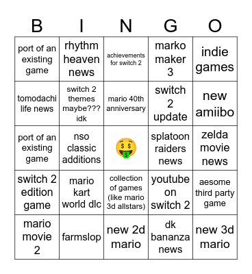 Direct Predictions (12/9/5) Bingo Card