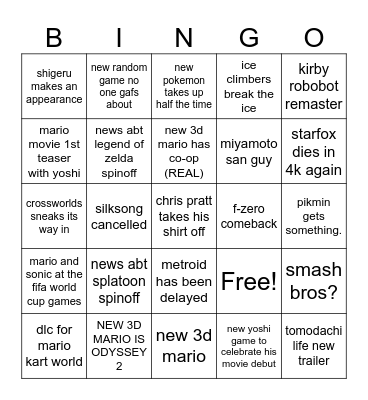 09/12 direct Bingo Card