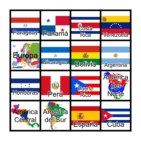 El mundo hispanohablante Bingo Card