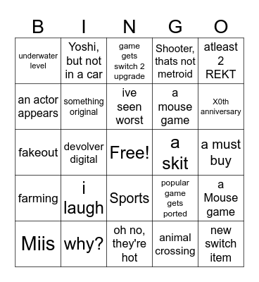 NinDirectSept2025 Bingo Card