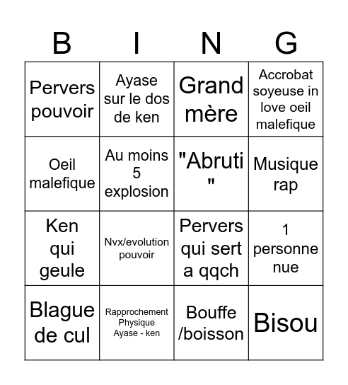 Dandadan Bingo Card