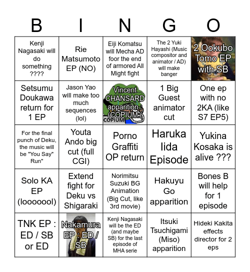 Bingo Card MHA S8 Prod Bingo Card