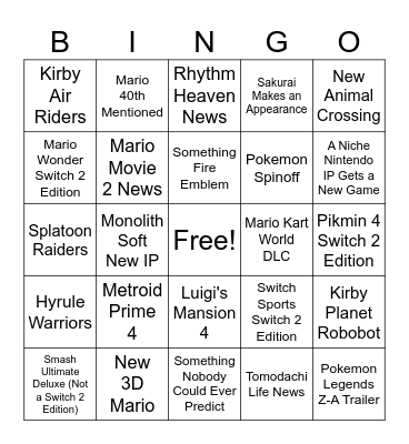 September Direct 2025 Bingo Card