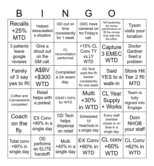 November Bingo Party Challenge! Bingo Card