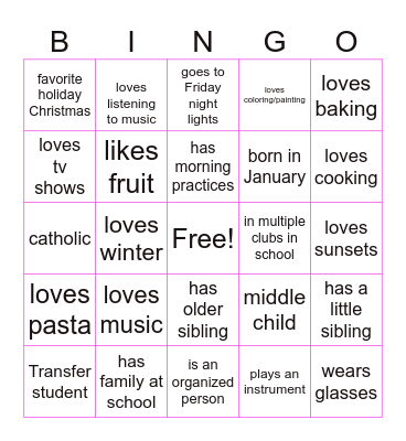 Maribel's Bingo Card Bingo Card