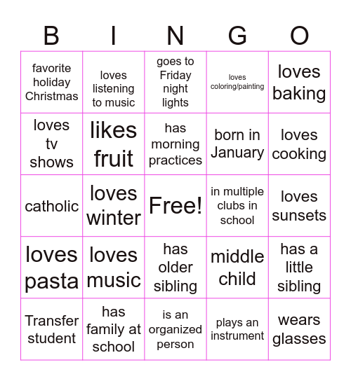 Maribel's Bingo Card Bingo Card