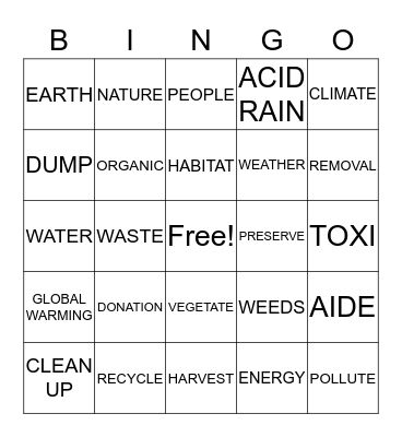 BUILD A BETTER WORLD Bingo Card