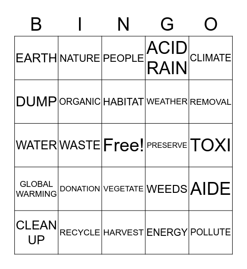 BUILD A BETTER WORLD Bingo Card