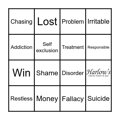 Responsible Gaming Month Bingo Card