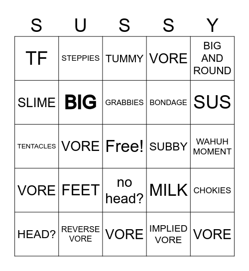 MY VOREEEE Bingo Card