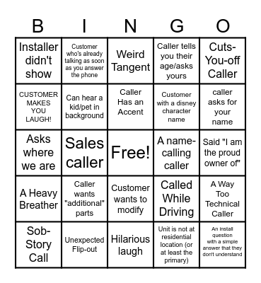 Yardistry Bingo Card