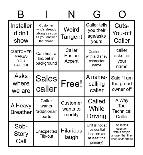 Yardistry Bingo Card