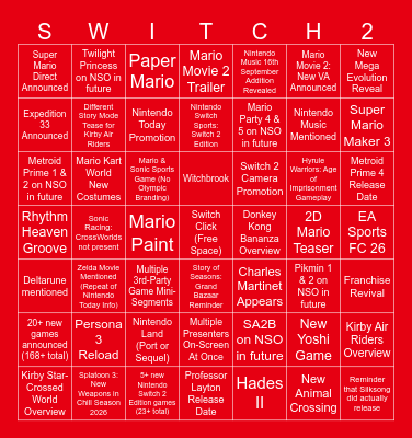 12th September 2025 Direct Bingo Card