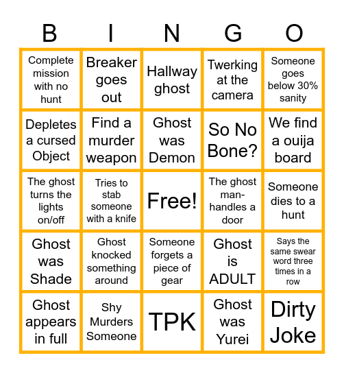 Goober Bingo! Bingo Card