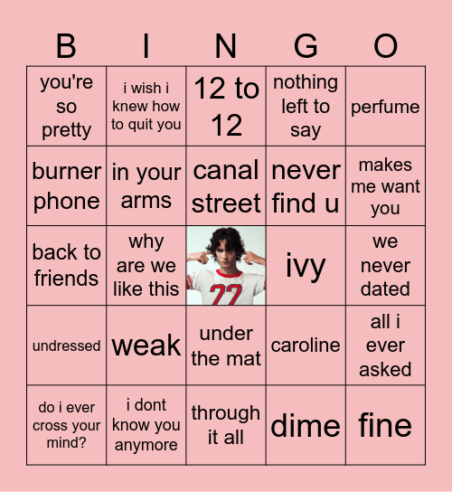 Sombr Bingo Card