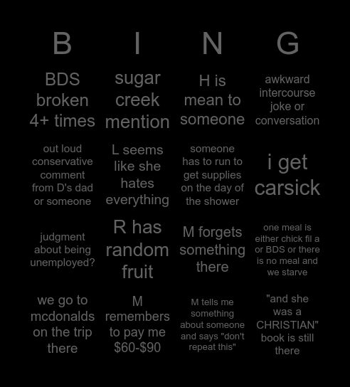 babyngo Bingo Card