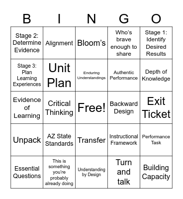 PD Bingo Card