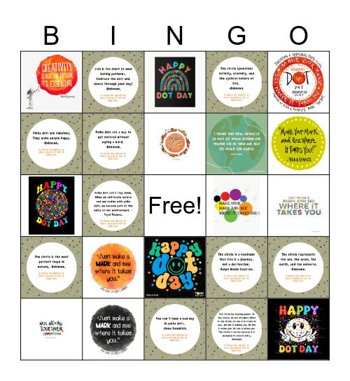 *DOT DAY* Bingo Card