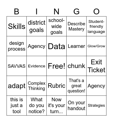 PD Bingo Card
