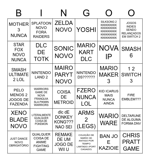 NITNEDO DIRECTO Bingo Card