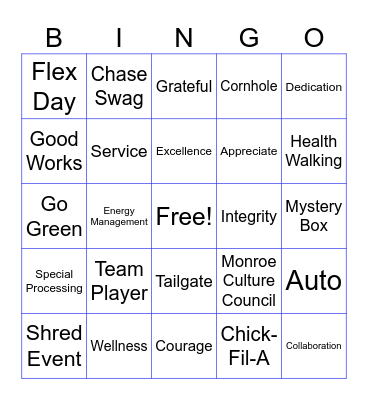 2025 Chase EAW Bingo Card