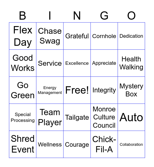 2025 Chase EAW Bingo Card