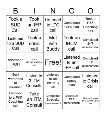 Integration Upskilling Bingo Card