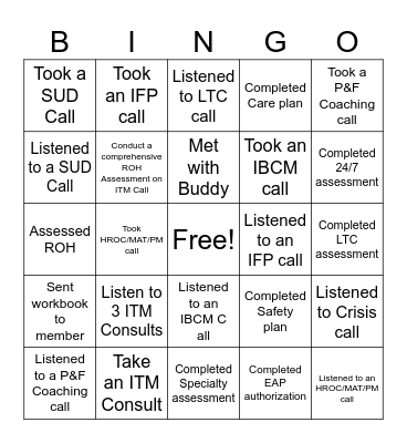 Integration Upskilling Bingo Card
