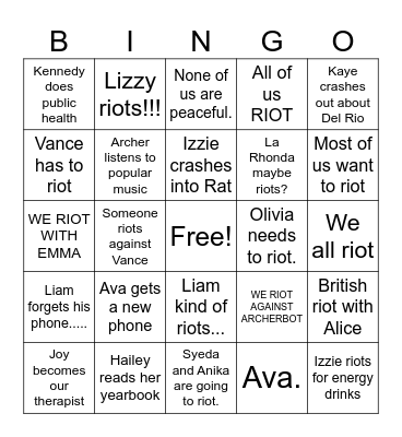 Fall Bingo Card